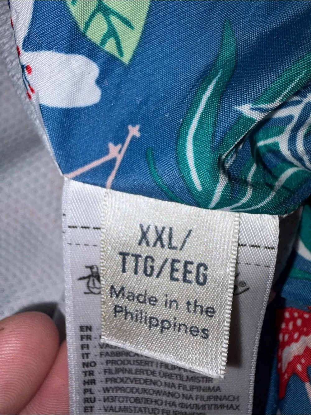 Original Penguin Navy Floral & Flamingo Swim Shorts